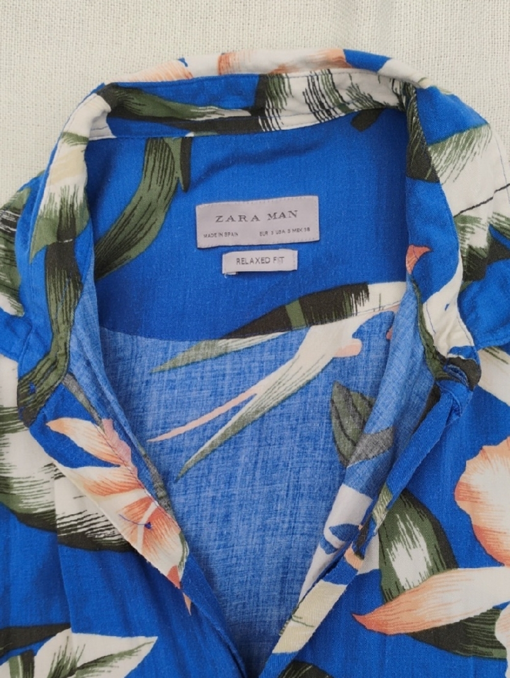 Zara Man Floral Shirt Medium Or Small - Picture 11 of 12